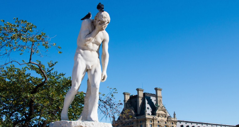 embarrassed statue